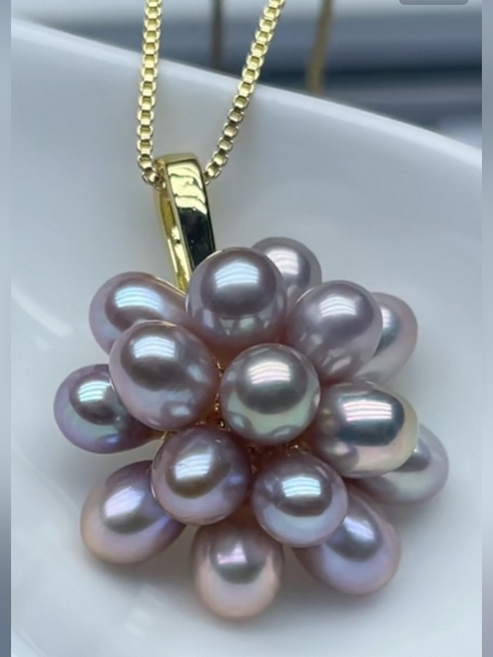 Genuine Freshwater Pearl Popcorn Pendant Necklace